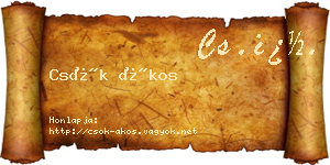 Csók Ákos névjegykártya